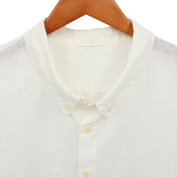 CP Shades Mia Short Sleeve White Linen Button Front Shirt M - Picture 3 of 5
